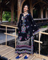 Mushq Embroidered Karandi Suit Midnight Rune