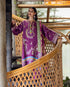 Mushq Embroidered Karandi Suit Plum Swirl
