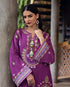 Mushq Embroidered Karandi Suit Plum Swirl