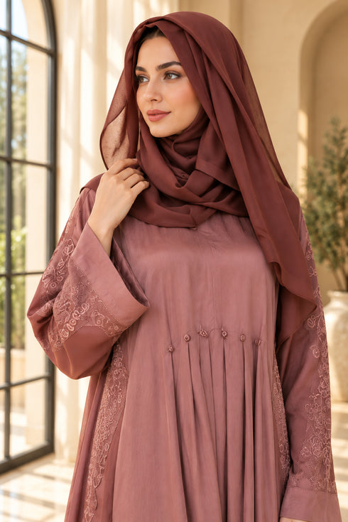 Rafia Embroidered Viscose 2 Piece Abaya G225
