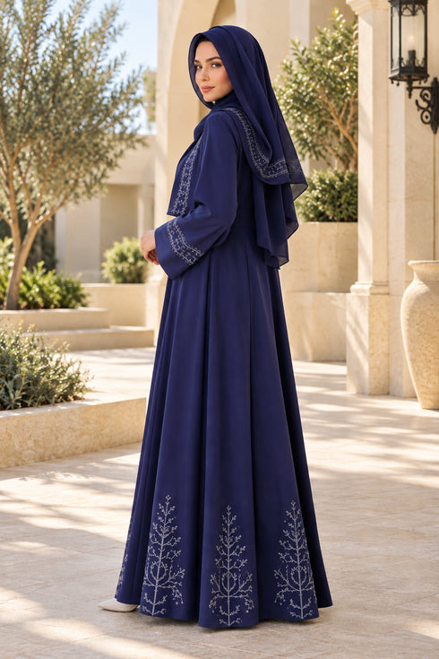 Rafia Embroidered Viscose 2 Piece Abaya G227