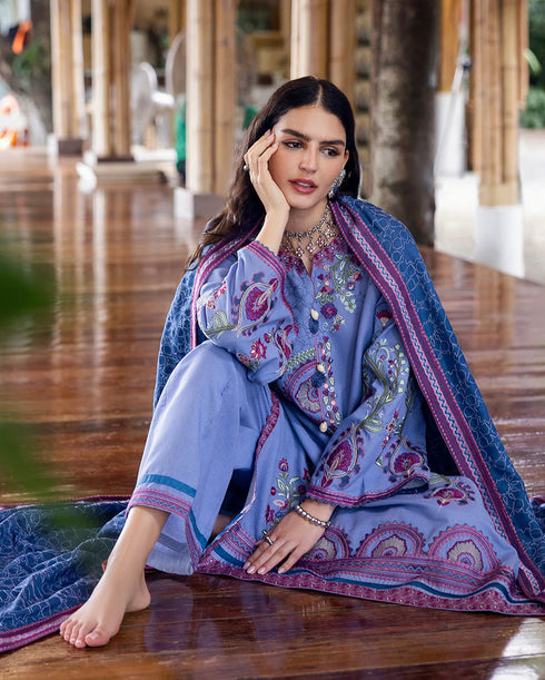 Mushq Embroidered Karandi Suit River Hush