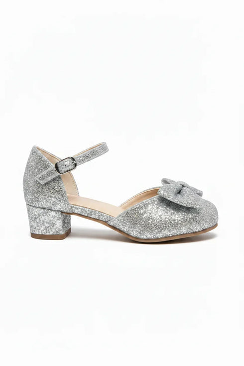 Kids Silver Glitter Shoes BS-608