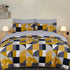 Stylish Grey and Mustard Duvet Covers - Geometric Pattern - 100% Cotton