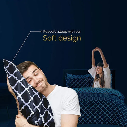 Spades Printed Black Duvet Cover Set - 100% Cotton for a Stylish Bed