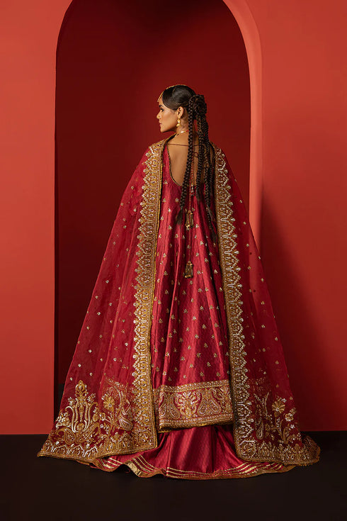 Afrozeh Emboridered Raw Silk Suit Bahaar
