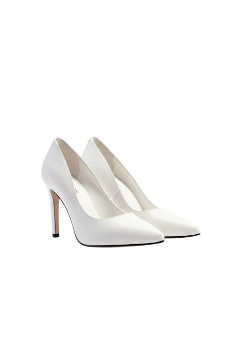 White Matte Drag Queen Pointed Toe Court Shoes – G-924