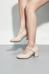 Women's Nude Round Toe Block Kitten Heel Slingback Shoes – G-1830-2