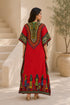 Women’s Tribal Print Kaftan Dress – Free-Size V-Neck Maxi Beach Cover-Up with Batwing Sleeves