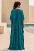 Women’s Cotton-Blend Plus Size Kaftan Dress – Solid Colour Maxi Beach and Bikini Cover-Up