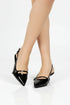 Women's Black Slingback Kitten Heel Shoes G-56955-2
