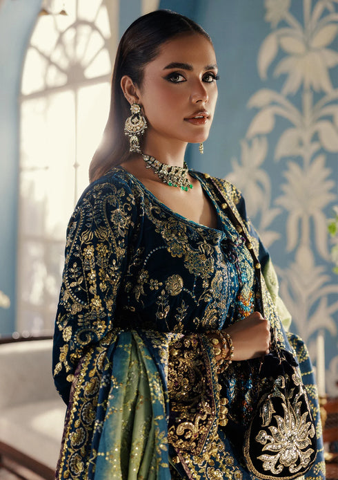 Aik Aitler Embroidered Velvet Suit UDAIPUR - LOOK08
