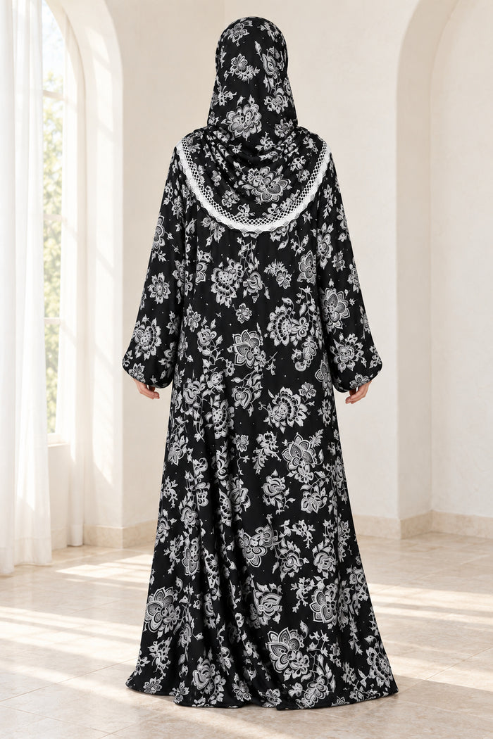 Yaqeen Women’s One-Piece Islamic Prayer Dress with Attached Hijab