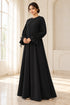 Women’s Abaya Maxi Dress with Tie Cuffs and Concealed Zip