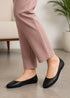 Women's Black Closed Toe Ballet Flats