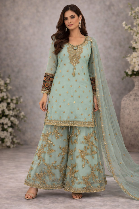 Baba Posh Embroidered Chiffon 3PC Suit BP-08
