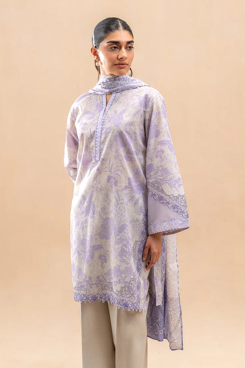 Beechtree Printed Blended Lawn Suit LAVENDER BAY BT-06