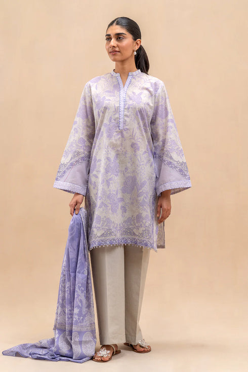 Beechtree Printed Blended Lawn Suit LAVENDER BAY BT-06