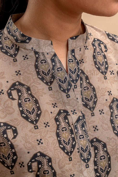 Beechtree Printed Blended Lawn Suit BEIGE VERVE BT-07