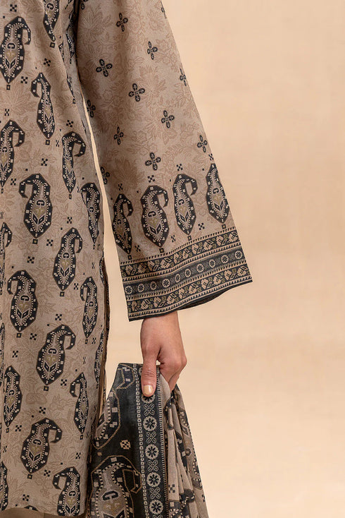 Beechtree Printed Blended Lawn Suit BEIGE VERVE BT-07