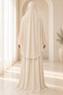 Women’s Two-Piece Prayer Set with Short Khimar and Elastic Waist Skirt