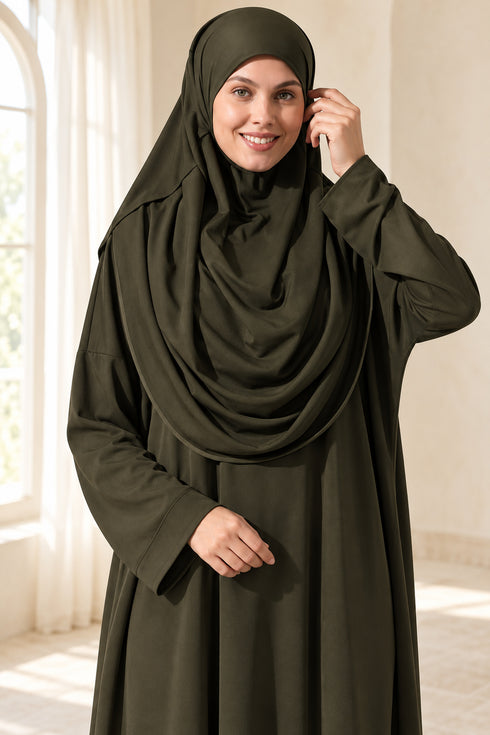 Women’s Islamic Prayer Dress with Hood and Long Sleeves