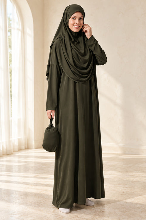 Women’s Islamic Prayer Dress with Hood and Long Sleeves