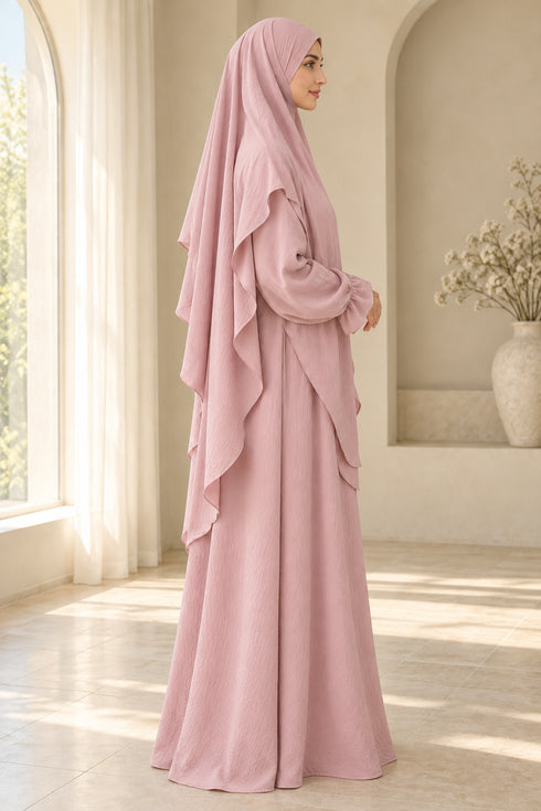 Yaqeen Women’s Abaya and Diamond-Cut Khimar Two-Piece Prayer Set