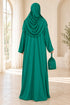 Prien Women’s Muslim Prayer Dress Set with Hijab and Carry Bag