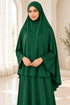 Women’s Two-Piece Prayer Set with Short Khimar and Elastic Waist Skirt