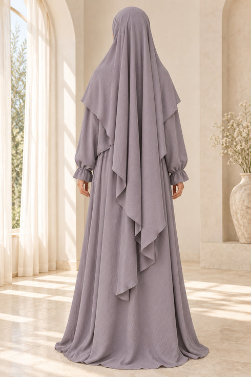 Yaqeen Women’s Abaya and Diamond-Cut Khimar Two-Piece Prayer Set