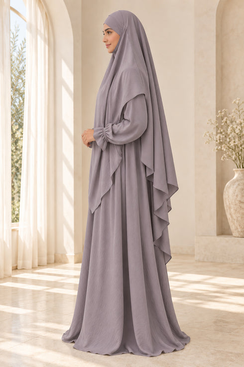 Yaqeen Women’s Abaya and Diamond-Cut Khimar Two-Piece Prayer Set