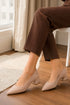 Women's Nude Block Heel Court Shoes G-225-4
