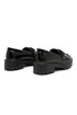 Girls' Back to School Black Patent Loafers 22983 — Chain Detailing