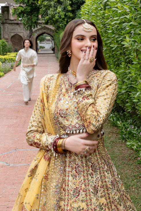 Ramsha Embroidered Raw Silk Lehnga Choli SF-02- JHILMIL