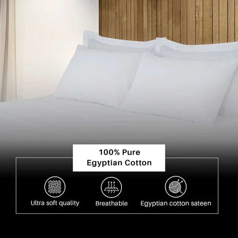 100% Egyptian Cotton 800 Thread Count Flat Bed Sheets - White