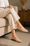 Women's Nude Closed Toe Ballet Flats