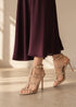 Women's Nude Patent Gladiator Stiletto Heel Sandals Multi Strap Open Toe BS-5