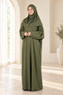 Women’s Muslim Prayer Dress Set with Hijab and Prayer Beads