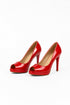 Red Patent Peep Toe High Heel Court Shoes – G-926