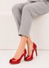 Red Patent Peep Toe High Heel Court Shoes – G-926