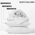 4 Piece Complete Bedding Set Duvet Cover Set With Fitted Bed Sheet & Pillowcases - White