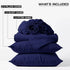 4 Piece Complete Bedding Set Duvet Cover Set With Fitted Bed Sheet & Pillowcases - Navy Blue