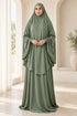 Women’s Two-Piece Prayer Set with Short Khimar and Elastic Waist Skirt