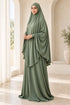 Women’s Two-Piece Prayer Set with Short Khimar and Elastic Waist Skirt