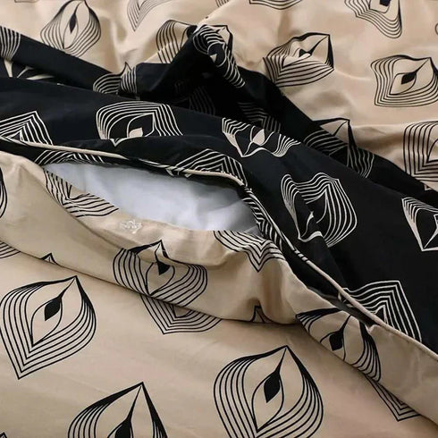 Egyptian cotton Lantern Black & gold Duvet Cover set - 220 Thread