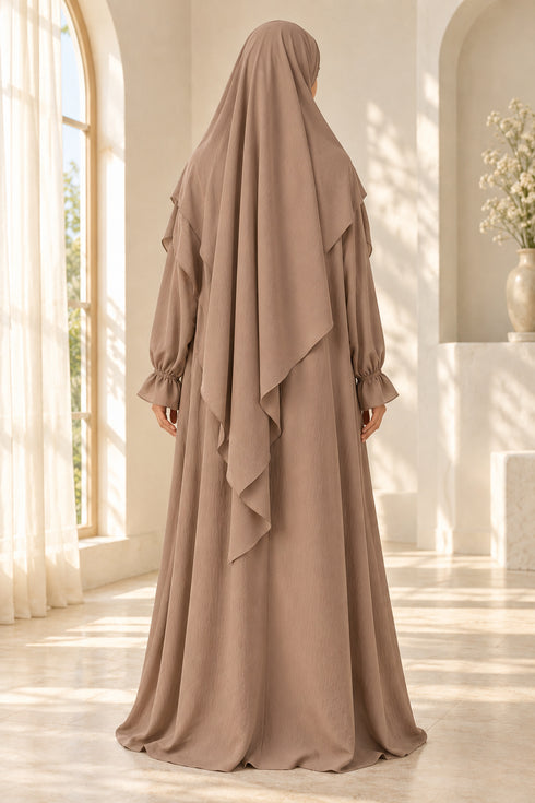 Yaqeen Women’s Abaya and Diamond-Cut Khimar Two-Piece Prayer Set