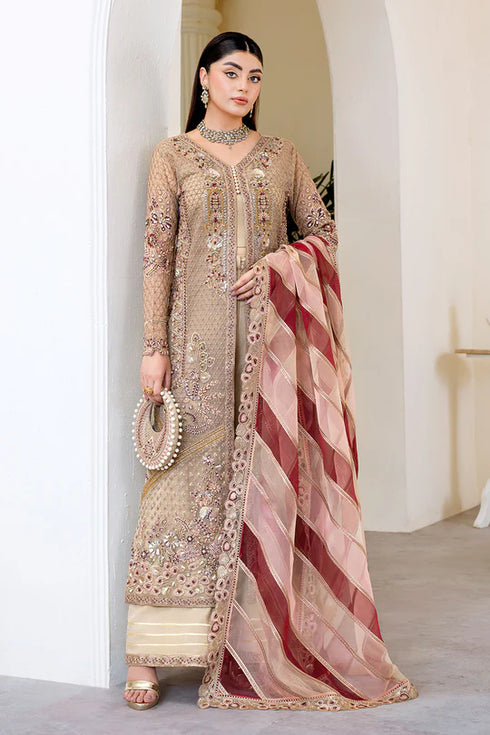 Ramsha Embroidered Organza Suit H-508
