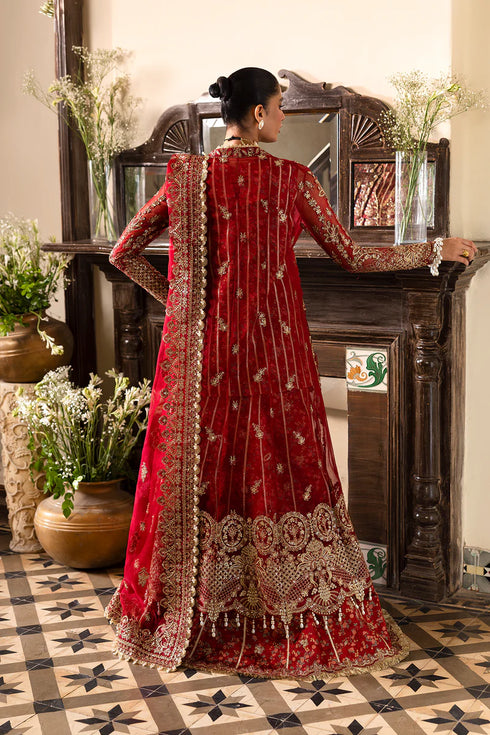 Afrozeh Emboridered Organza Suit Tearose