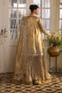 Afrozeh Emboridered Tissue Zari Suit Goldveil